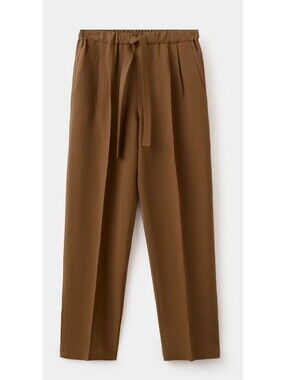 MANGO Linen suit pants with elastic waistband